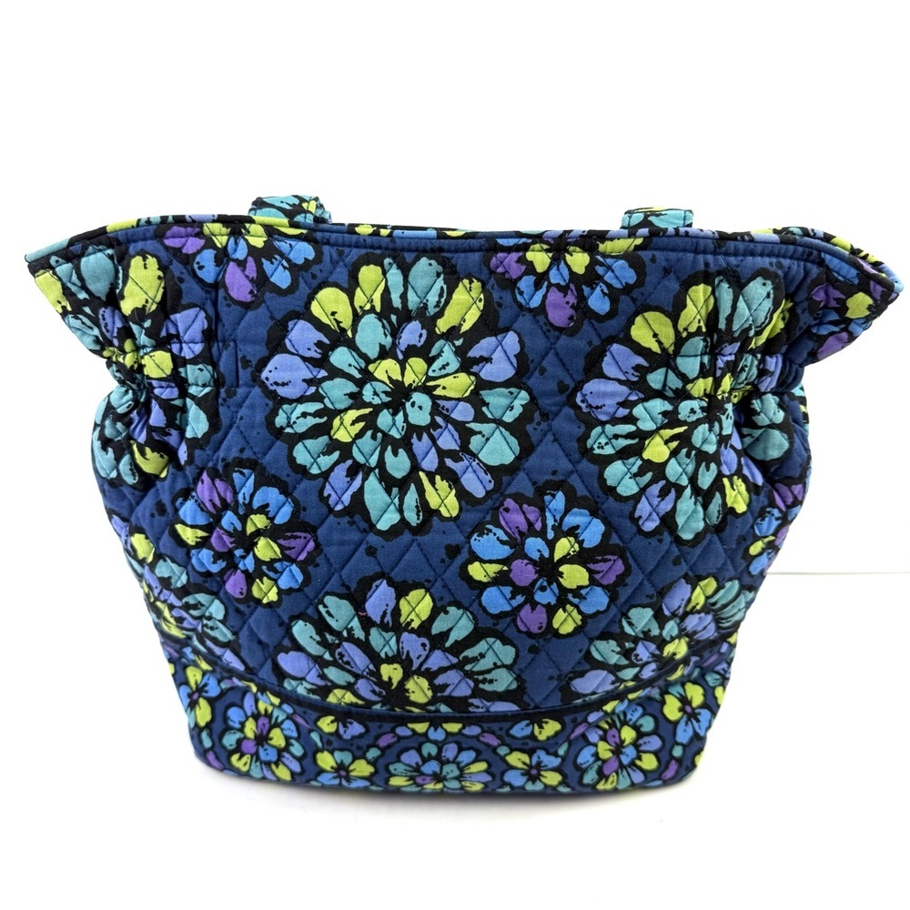 Vera Bradley Laura Tote Indigo Pop Shoulder Bag Purse Quilted Blue Used Once - Picture 5 of 16